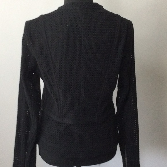 Woven black moto jacket by Drew cotton size 12 new - Picture 5 of 9